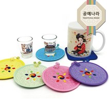 예원콜렉션 누비 컵받침 세트, 원형파스텔