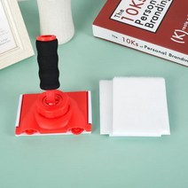 페인트 가장자리 트리머 플라스틱 트림 조절식 벽 코너 패드 회전식 핸들 및 스폰지 브러시 2 개, 01 빨간, 01 빨간