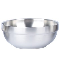 BuyGoods 이중 스텐 국그릇 탕기 식당 업소용 대접 비빔밥 갈비탕 그릇 칼국수 면그릇, 스텐 이중 탕기 19.3cm