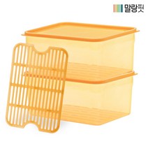 생활엔 [생활엔] 말랑핏 차곡차곡 식재료 보관용기 2950mlx2P + 채반(중)
