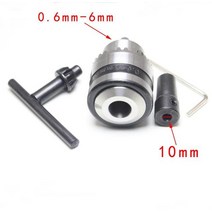 새로운 드릴 척 0.6-6mm 마운트 b10 테이퍼 5mm 커넥터 로드 모터 샤프트 키 렌치 전동 공구, 10mm