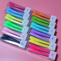 헤어핀셋 12컬러 디자이너 전문가용 악어핀셋 1세트(4pcs), 연핑크