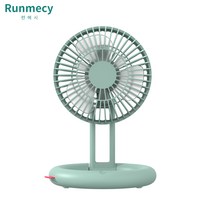 런메시Runmecy 산들바람 탁상용 선풍기 무선 폴딩 선풍기, 민트