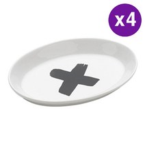에콜로지 XOX 오벌 트링켓 디쉬 14x10x2cm 4 피스 Ecology Oval Trinket Dish