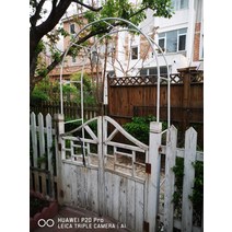 가든 아치 형 조경 장미 울타리 넝쿨 덩굴 게이트 펜스 터널 화단 꾸미기 전원주택 정원, 흰색 너비 1.2m x 높이 2.2m