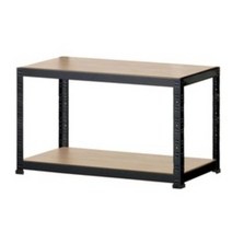 슈랙엣홈 무볼트 조립식앵글선반 2단 블랙 화이트 스탠드선반, 선반 2단600 블랙/1200x300 (WxD)