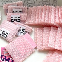 핑크 사랑 하트 뽁뽁이 에어캡 포장 카드 포카, 10x10cm 100개, 라이트핑크