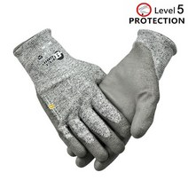 방검장갑 철장갑 핸즈가드 조리용 정육 칼 손베임 보호 안전 절단 작업 니트릴 레벨 5, pe333, l