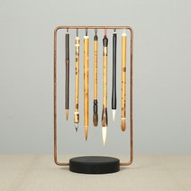 금석모필걸이 자동간결문형펜걸다기능전시대 창의신중형펜꽂이 문방사우, 구자형