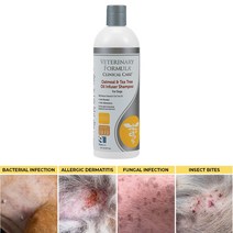 Veterinary Formula 항진균 항기생충 개샴푸 473ml Clinical Care Dog Shampoo with Oatmeal and Tea Tree Oil 티트리, Gentle Medicated Shampoo, 1팩