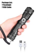 고휘도 손전등 멀티 소형 휴대용 USB 강력 xhp70.2 토치 슈퍼 밝은 충전식 줌 LED 전술 xhp70 18650 or 26650 배터리 캠프 램프, 패키지 A
