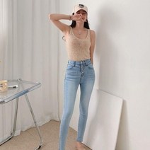 옷자락 [옷자락] 여자 여름 스판 면 핏한 데님팬츠 청바지