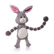 Outward Hound Pulleez 소 스퀴키 플러시 강아지 장난감 로프 포함 풀 스루 터그 액션, Thunda Tugga_Bunny, Bunny