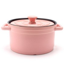 더치오븐 주물 삼각대 부엌 요리를 위한 고전적인 조상 내구성 다채로운 에나멜 냄비 무쇠, 협력사, 분홍색, 3.6리터