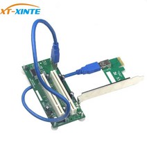 컴퓨터 추가 카드 변환기 데스크탑 PCI Express PCI-e-듀얼 어댑터 PCIE 슬롯 확장 라이저 USB 3.0, 한개옵션0