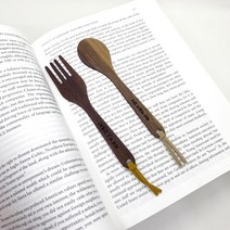 우드 책갈피 북마크 주문제작 단체선물 각인, 숟가락, 베이지, 폰트3