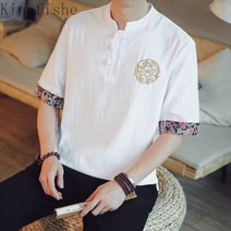 [Kingfishe]남자 여름 데일리 린넨 반팔 티셔츠 N4 zhuo725