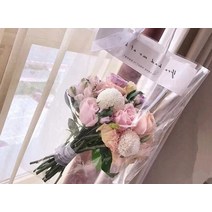 포장지 작은 꽃다발 화훼 농장 자재 꽃자재 도매 시장 포장 봉투 투명 쇼핑백 소 10p, 단일
