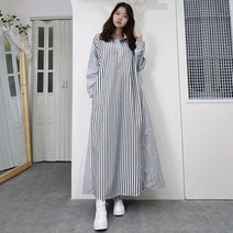 세인트이브] 1125 빅사이즈 오버핏 스타일리쉬 A라인 롱남방셔츠 롱원피스