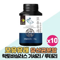 모유유래 유산균 분말 가루 모유유산균 락토바실러스 가세리 루테리 퍼멘텀 스페인특허 1000억 유산균 원료사용 프리미엄 생유산균 함유, 170g x 10통