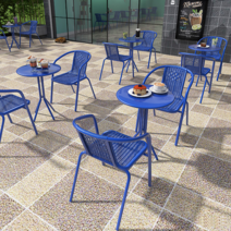 이케아 라탄 철제 루프탑 정원 카페 옥상 테이블 세트, 의자 2개 50cm 테이블 블랙