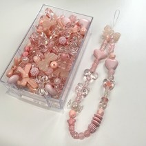 공예 용품 10g 믹싱 8 스타일 아크릴 비즈 스마일 하트 플라워 루스 DIY 수제 전화 체인 팔찌 쥬얼리 액세, 한개옵션1, 04 C04 Pink