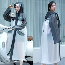 코지위크 프리미엄 챙모자 다회용 EVA 패션 레인코트 우비 A11, XL, 블랙, 1개