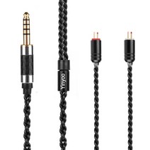 mmcx케이블 YinyooH3 H5 4 코어 업그레이드 실버 도금 블랙 케이블 3.52.54.4mm MMCX2pin KZ ES4 AS10 TRN, 06 2PIN 4.4, [06] 2PIN 4.4