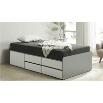 멀티 높은 수납슈퍼싱글침대 프레임 딸방 원룸가구, 그레이화이트