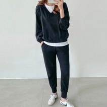 [드레스날다] 딱좋아 브이넥 조거팬츠 트레이닝세트(set778)