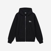 스투시 베이직 스투시 후드 집업 블랙 2023 Stussy Basic Stussy Zip Hoodie Black 2023