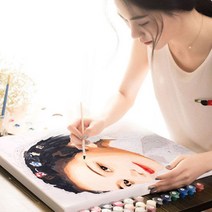 YAYA샵 diy 그림기리기 세트 피포페인팅 유화 주문제작전문 포샵수정 8종세트+거치대증정 36 42색, 50*60cm