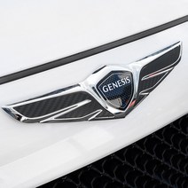 INBES 제네시스 G80 엠블럼 카본 데칼 스티커 튜닝 용품, 골드카본, 1개