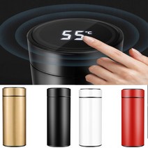 스마트보틀 LED 온도표시 스마트 텀블러 온도계 보온 보냉 병 마우병 분유병 500ml, 블랙