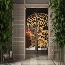 동물 문 커튼 중국어 잉어 호랑이 표범 새 파티션 화면 복도 입구 출입구 일본 방 장식, CTS00369+65x90cm