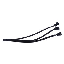 1pc 1 ~ 3 웨이 스플리터 검은 슬리브 4 핀 PWM 커넥터 팬 확장 케이블, 검은 색