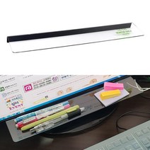 사무실 책상 공간활용 접착식 아크릴 모니터 선반 메모보드결합