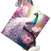 FASEN 액자 보석십자수 캔버스형 DIY 키트 40 x 50 cm, 1세트, FAN112.나무 위의 공작