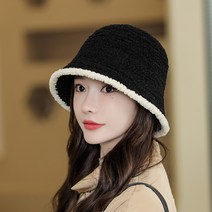 겨울 여성 아웃도어 보온 패션 화분 모자 캐주얼 여행 배색 물통 모자