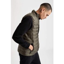 방한작업복 Defacto Man Outer Wear Vest Autumn Winter, S, 카키색 옷감