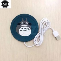 USB 머그 컵 받침대 머그워머 온도유지 보온접시 새로운 Usb 히터 트레이 머그 패드 좋은 선물 USB 따뜻한 가제트 만화 부드러운 실리콘 얇은 절연 난방 컵 패드 커피 차 음료, 회색