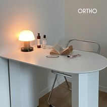올쏘 플로 반달 반타원 2인용 테이블 1000 식탁, 화이트