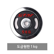 스타 ER501 도금원판 5kg 스타스포츠 스틸원판 역기봉