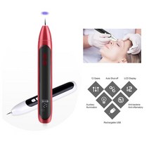 12 레벨 주근깨 펜 lcd face skin dark spot remover mole 문신 클리너 facial tag wart laser plasma pen with led li, 빨간색