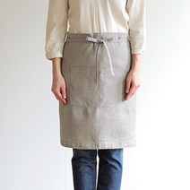 포그린넨 미디 앞치마 내츄럴.포그린넨