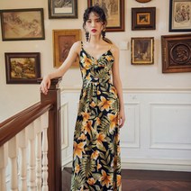 KORELAN 싼야 여행옷발리 비치 드레스 슈퍼 페어리 타이 조수 브랜드 V넥 백레스 드레스 아일랜드 홀리데이 드레스