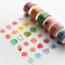 떼어쓰는마스킹테이프 꽃 다이어리 꾸미기 만들기, 선택:48핑크, 단품