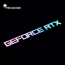 CPU 데스크탑 그래픽카드 FREEZEMOD 미니 VGA 사이드 라이트 패널 5V 3PIN ARGB 그래픽 카드 빛나는 명판 PC 케이스 장식 AURA SYNC, 07 GEFORCE RTX, 02 5V manual Ctrl