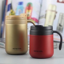 차량용 냉온 텀블러 330ml 커피 머그잔 진공 컵 보온병 스테인레스 스틸 절연 물 손잡이 뚜껑 및 믹싱 스푼1164018 L3, 1 330ml1164018 L3, 10 14