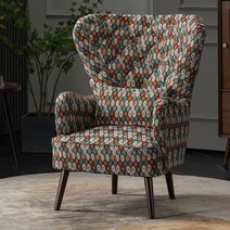 이탈리아 디자인 인테리어 엔틱 패브릭 원목 1인소파 카페 호텔 라운지 쇼파 윙체어, 고딕 창